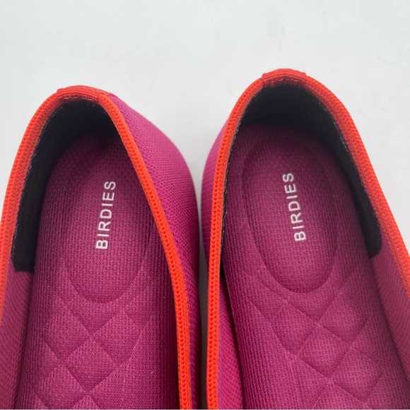 BIRDIES Shoes Blackbird Pointed Flats Slip On Pink & Orange Washable NWT Size 7 - Picture 6 of 11
